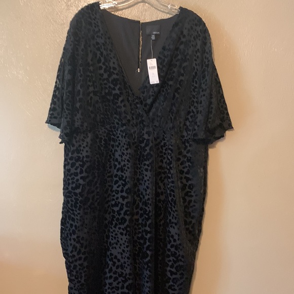Anthropologie Greylin 1X velvet velour jumpsuit pockets butterfly sleeves - Picture 9 of 11